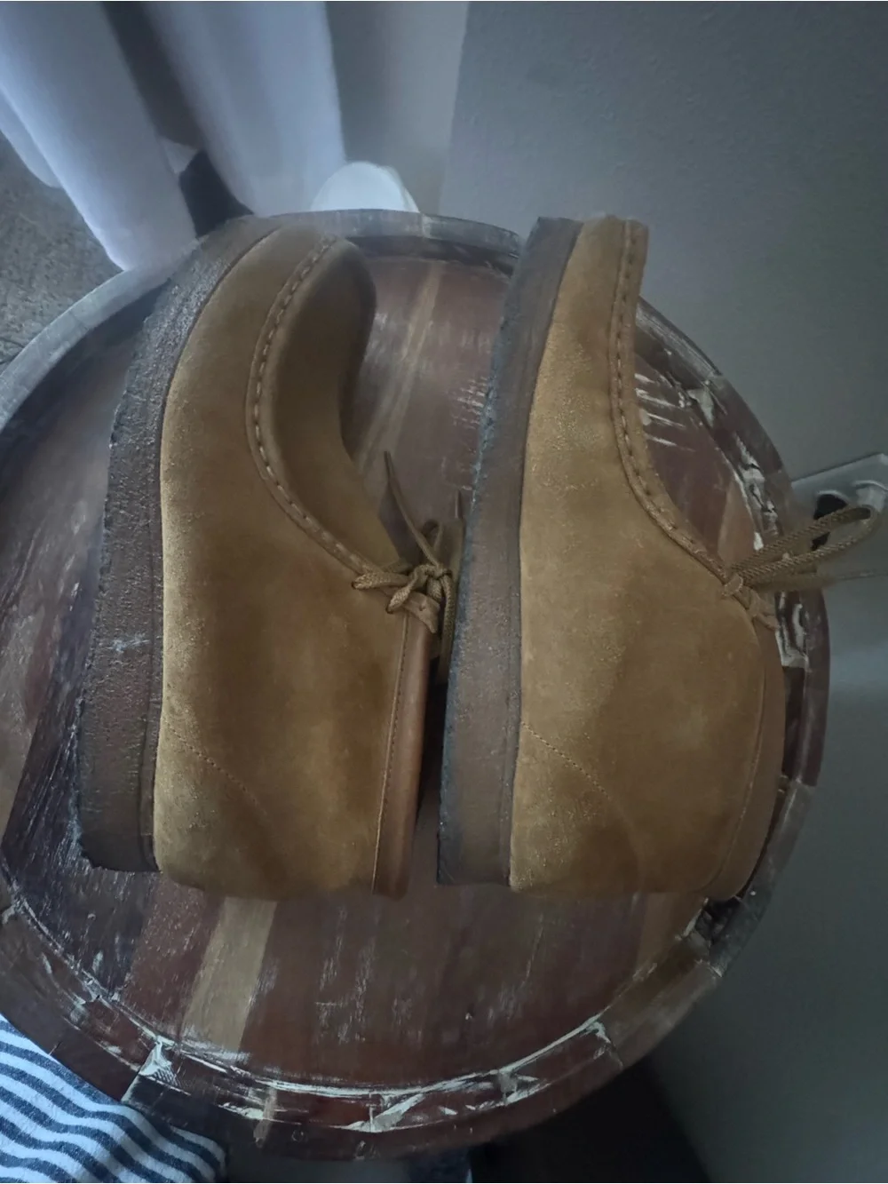 Vintage Clarks Sand Suede Wallabee Ankle Boots Size 10M Dress Casual